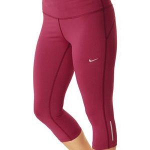 Nike Maroon DRI-FIT half tights.